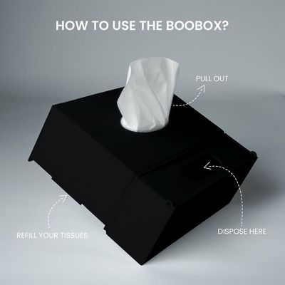 The Boobox Smart Tissue Box Black 23Cm X 19Cm X 8.5Cm