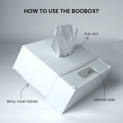 The Boobox Smart Tissue Box White 23Cm X 19Cm X 8.5Cm