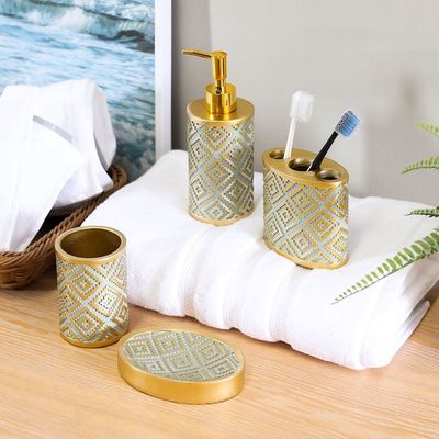 Elliana 4 Pcs Bath Accessories Set Teal