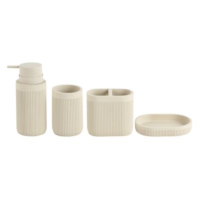 Delia Resin Bathroom Set - Set of 4 - Beige