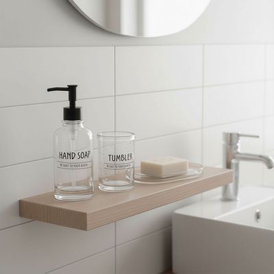 Adelyn Glass Minimalistic Bath Set/3 Clear 19X10X2Cm