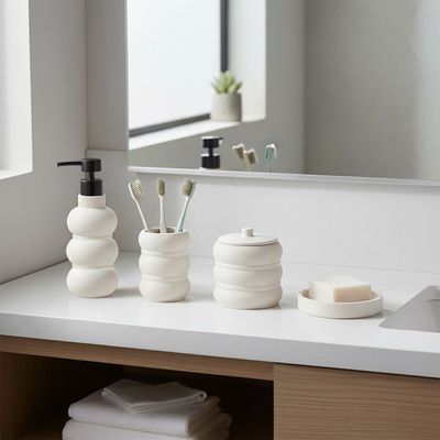 Adelyn Resin Linear Bath Set/4 Beige 13X20X3Cm