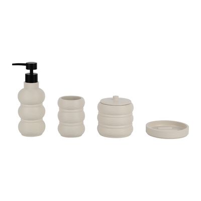 Adelyn Resin Linear Bath Set/4 Beige 13X20X3Cm