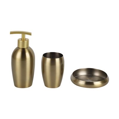 Adelyn SS Golden Bath Set/3 Gold 7X10X17Cm