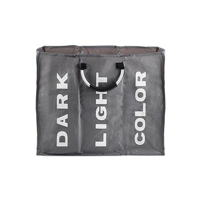 Macaw 3 Compartment Laundry Basket 60X32X49Cm Grey