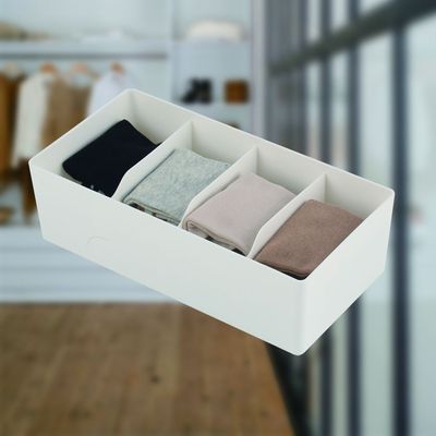 Magnus 4 Section Plastic Closet Organizer  White 13.7X27X8Cm 