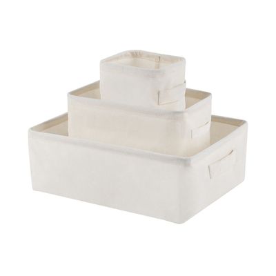 Magnus Set Of 3 Storage Basket White S:13.5X12.5X11Cm M:26X16.5X12.5Cm L:36X28X13.5Cm 