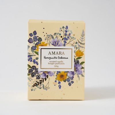 Amara scented candle w/wood lid Honeysuckle Galbanum- 198 g