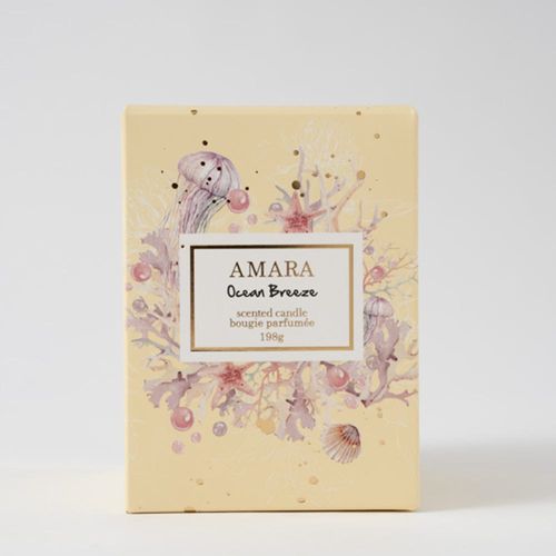 Amara scented candle w/wood lid Ocean Breeze- 198 g