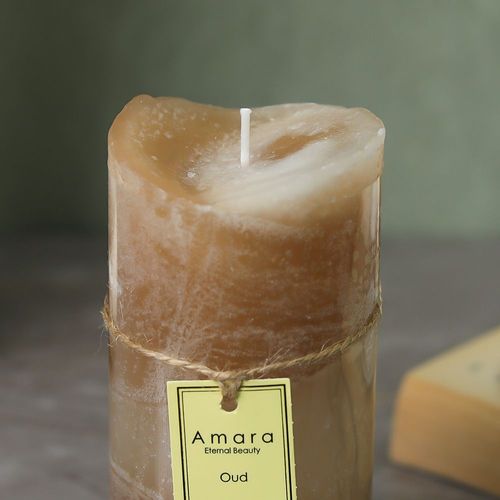 Amara Scented Pillar Candle - Oud 