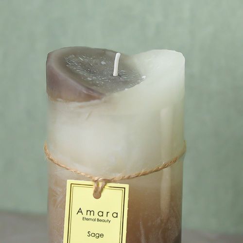 Amara Scented Pillar Candle - Sage 