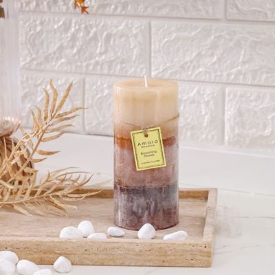 Amara Ombre Wax Pillar Candle Rust 7X15Cm
460G