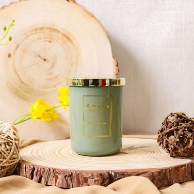 Amara Ombre Glass Wax Candle Olive D8X10.5Cm