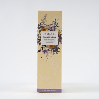 Amara 200ML Fragrance Diffuser Wood Lid Rattan Sticks Honeysuckle Galbanum8.5x8.5x28.6 Cm