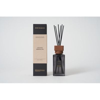 Amara 180ml Reed Diffuser Wood Lid Rattan Sticks Oriental Oud 