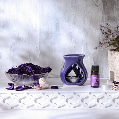 Amara Potpourri Set T Lightx2 + Ceramic Burner+15Ml Oil - Lavender