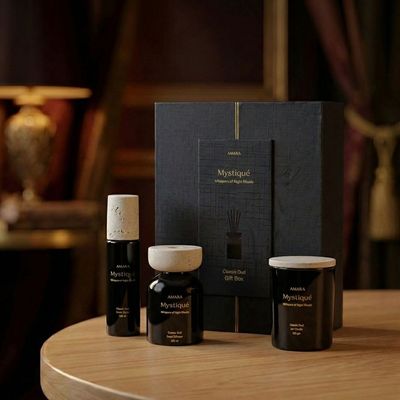 Mystique Classic Oud Gift Set ( Jar Candle- 220G, Room Spray-100Ml, Reed Diffuser-200Ml )