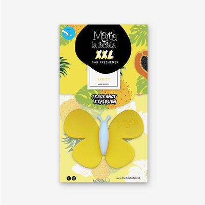 Marta La Farfalla Butterfly Car Freshener XXL Fruity Yellow