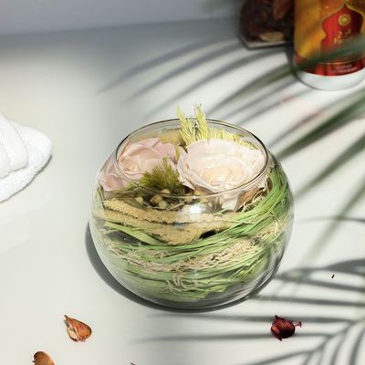 Amara Potpourri Bowl With Fresh Dried Millet & Thai Rose Light Pink 15X11Cm