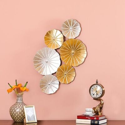 Rustic Metal Wall Deco Leaf Gold