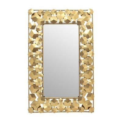 Petite Decorative Rectangle Mirror Frame Gold 70X5.5X110Cm