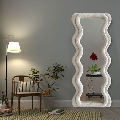 Aw24 Mio Tufted Curvy Lines Mirror 66X160Cm