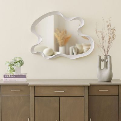 Aw24 Mio Amoeba Mirror White 64X80Cm