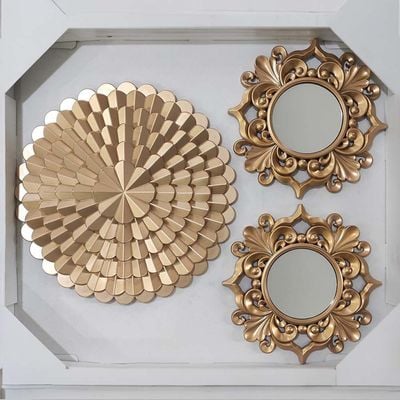 Reza Crater Mirror Wall Décor S/335Cm, 25Cm