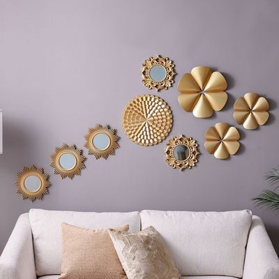 Reza Crater Mirror Wall Décor S/335Cm, 25Cm