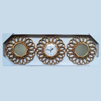 Reza Lace Mirror Set With Clock S/3 25Cm