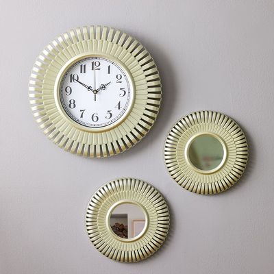 Reza Spiral Mirror With Clock S/3 40Cm, 25Cm