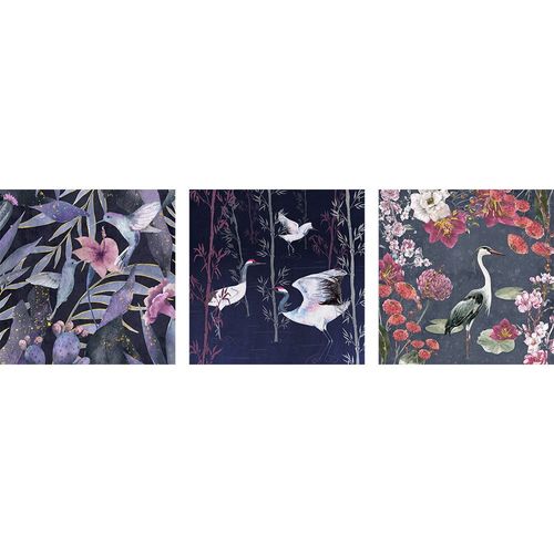 Kellan Floral Set Of 3 Canvas L 40 x W 40 cm A1320-N1453M-N1493