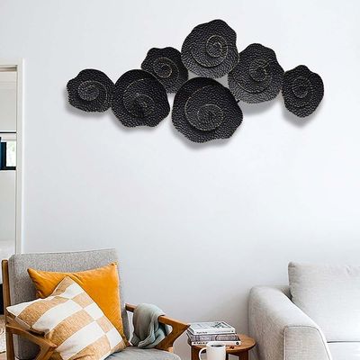 Stolpa Metal Rose Wall Decor Black 111 x 7.5 x 53 Cm