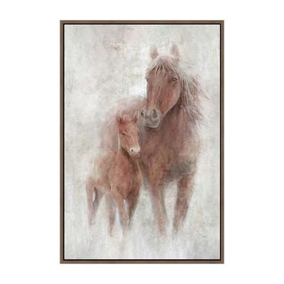 Lorena Horse & Cub Framed Canvas 60X90Cm