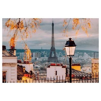 Diana Eiffel Tower Tempered Glass Wall Art Multi 120X80X0.4Cm