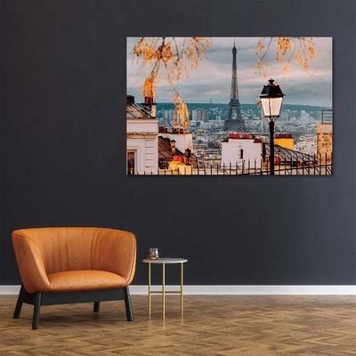 Diana Eiffel Tower Tempered Glass Wall Art Multi 120X80X0.4Cm