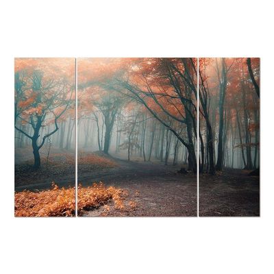 Diana Set Of 3 Autumn Morning Tempered Glass Wall Art Multi 120X80X0.4Cm