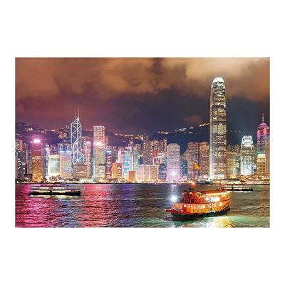 Diana Ferry Night View Tempered Glass Wall Art Multi 120X80X0.4Cm