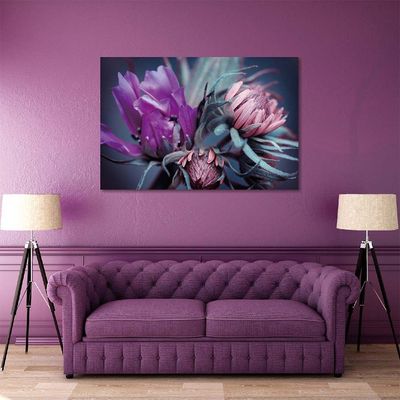 Diana Flower Elegance Tempered Glass Wall Art Multi 120X80X0.4Cm