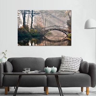 Diana Swan Bridge Landscape Tempered Glass Wall Art 120X80X0.4Cm