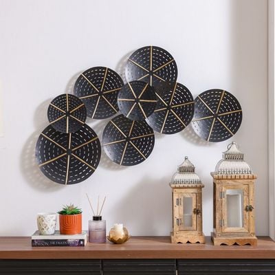 Alayna Round Metal Wall Décor - Black/Gold - 97.8x7.6x54.6 cm