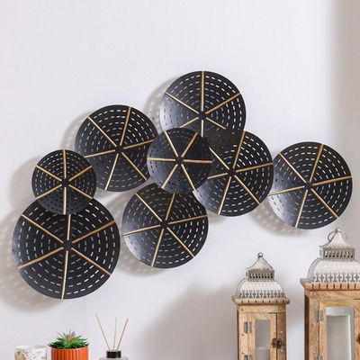  AW23-Alayna Round Metal Wall Décor Black & Gold 97.8X7.6X54.6Cm (DE59-230140)