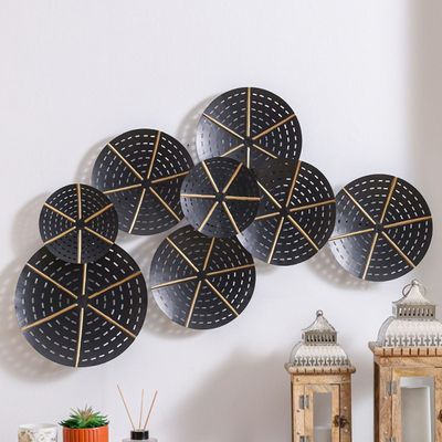 Alayna Round Metal Wall Décor - Black/Gold - 97.8x7.6x54.6 cm