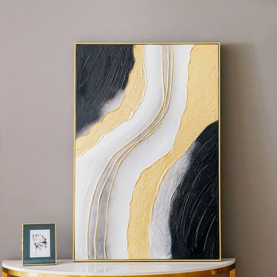 Palladir Set Of 2 Hand Painted Abstract Canvas With Gold Foil 82X122Cm 
