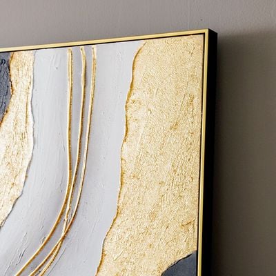 Palladir Set Of 2 Hand Painted Abstract Canvas With Gold Foil 82X122Cm 