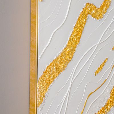 Palladir Set Of 2 Hand Painted Abstract Canvas With Gold Foil 62X122Cm 