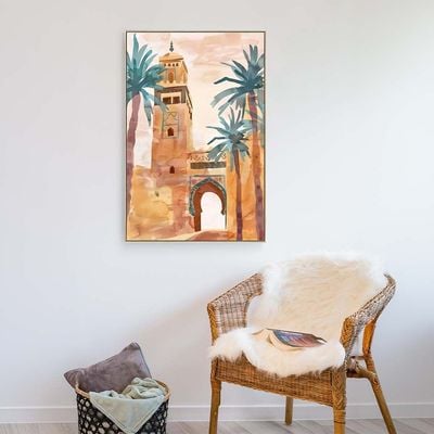 Afreen Mosque Watercolor Canvas Print 80X120X3.8Cm