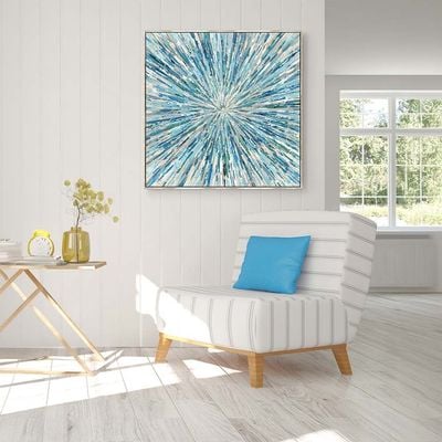 Casablanca Azure Burst Canvas Print 100X100X3.8Cm