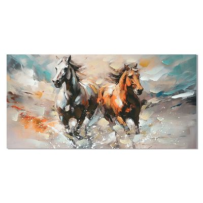 Rabat Stallion Running Across Horizon Canvas Wall Art 60x120x3Cm