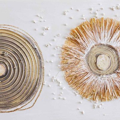 Rabat Vector Circles Abstract Canvas Wall Art - 50x150x3 cm
